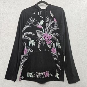 Tony HAWK Men's Black Tropical Print Skateboard Hoodie Size‎ L
